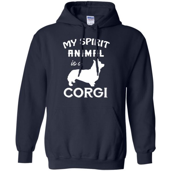 corgi hoodie - navy blue