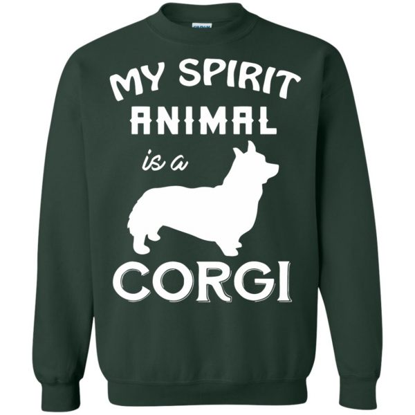 corgi sweatshirt - forest green