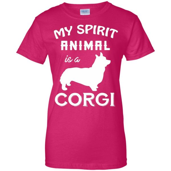 corgi womens t shirt - lady t shirt - pink heliconia