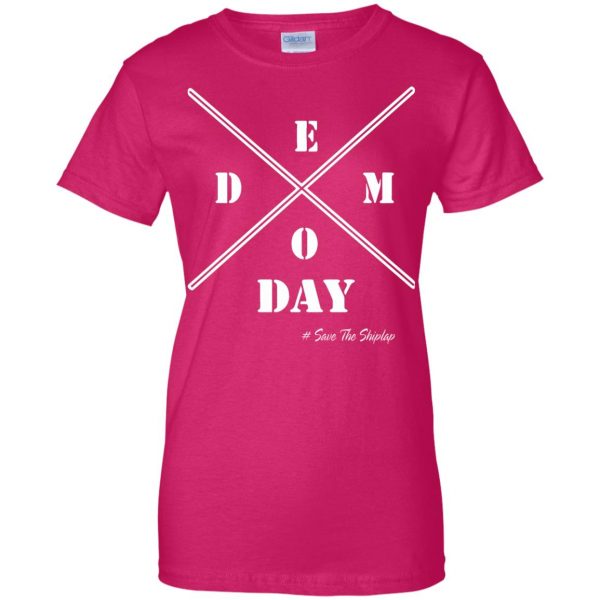 demo day womens t shirt - lady t shirt - pink heliconia