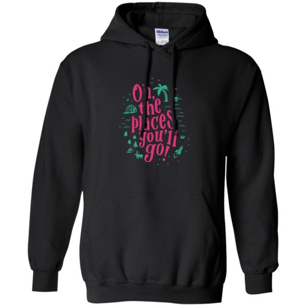 oh the places you ll go hoodie - black