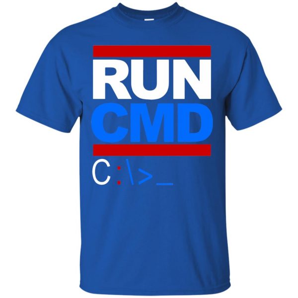run cmd t shirt - royal blue