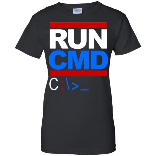 run cmd womens t shirt - lady t shirt - black