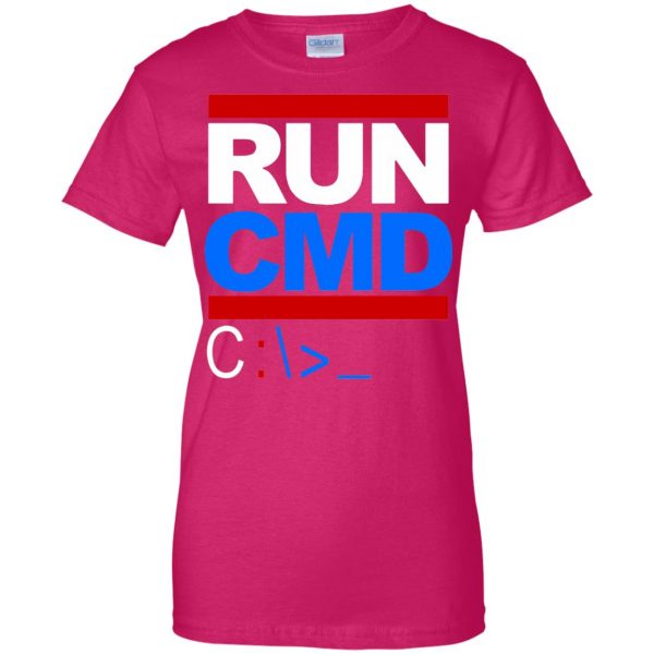 run cmd womens t shirt - lady t shirt - pink heliconia