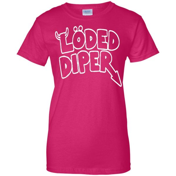 loded diper womens t shirt - lady t shirt - pink heliconia