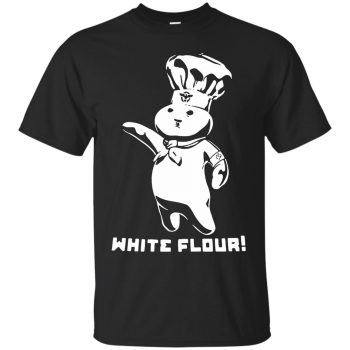white flour shirt - black