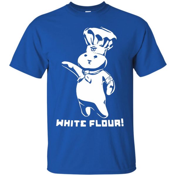 white flour t shirt - royal blue