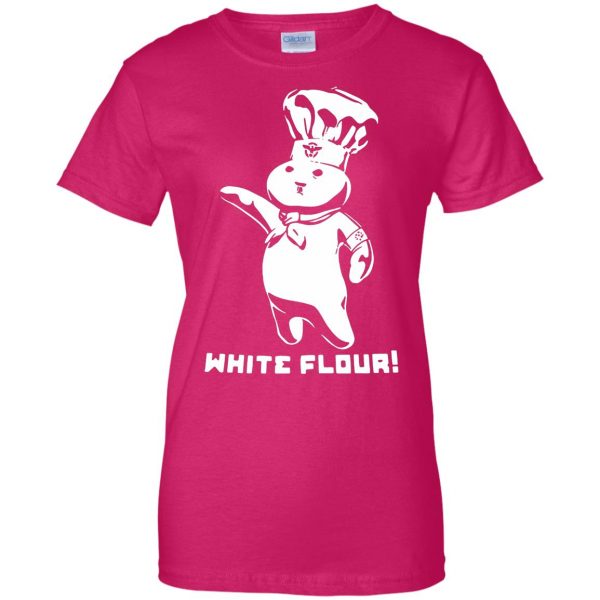 white flour womens t shirt - lady t shirt - pink heliconia