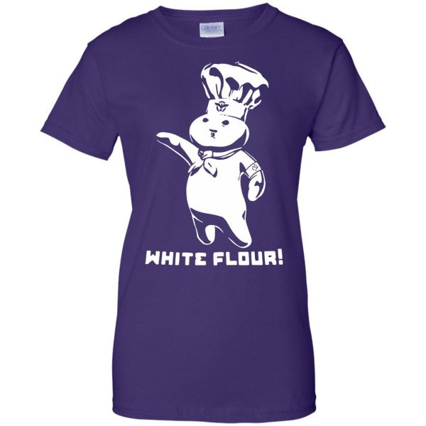 white flour womens t shirt - lady t shirt - purple