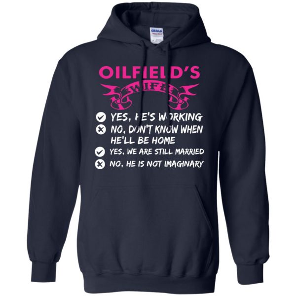 oilfield wife hoodie - navy blue