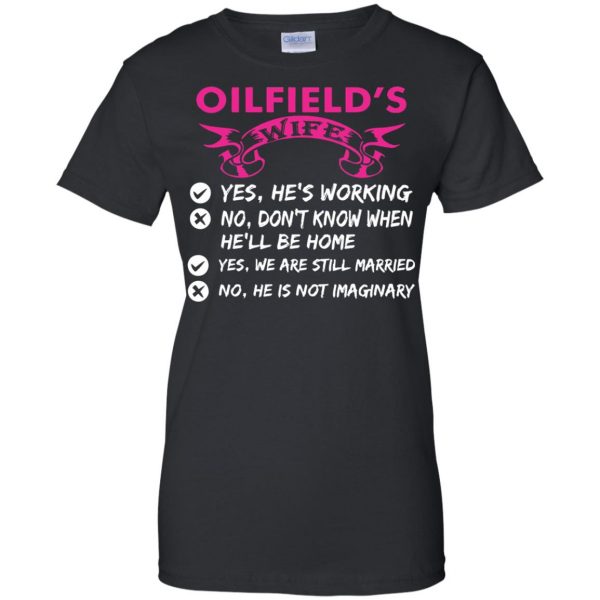 oilfield wife womens t shirt - lady t shirt - black