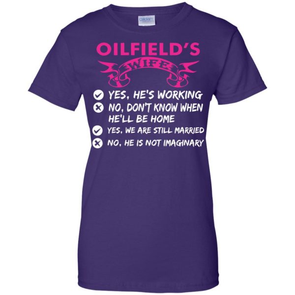 oilfield wife womens t shirt - lady t shirt - purple