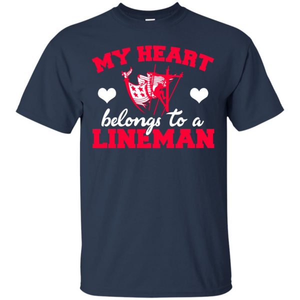 lineman girlfriend t shirt - navy blue