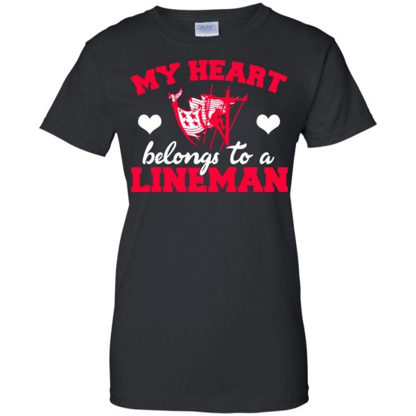 lineman girlfriend womens t shirt - lady t shirt - black