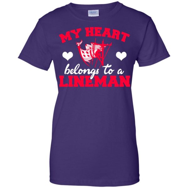 lineman girlfriend womens t shirt - lady t shirt - purple