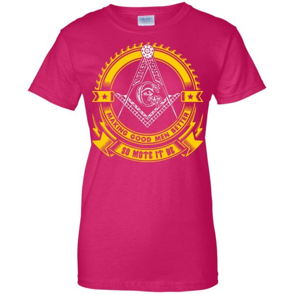 freemason womens t shirt - lady t shirt - pink heliconia