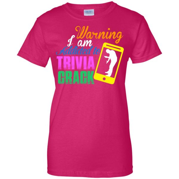 trivia crack womens t shirt - lady t shirt - pink heliconia