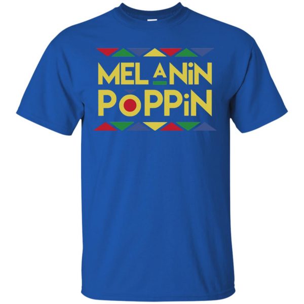 melanin poppin t shirt - royal blue