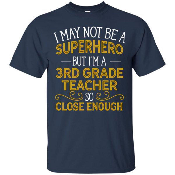 3rd grade teacher t shirt - navy blue