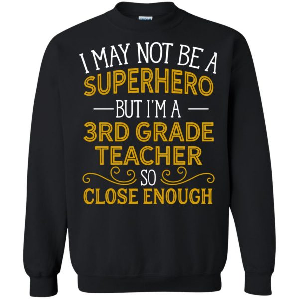3rd grade teacher sweatshirt - black