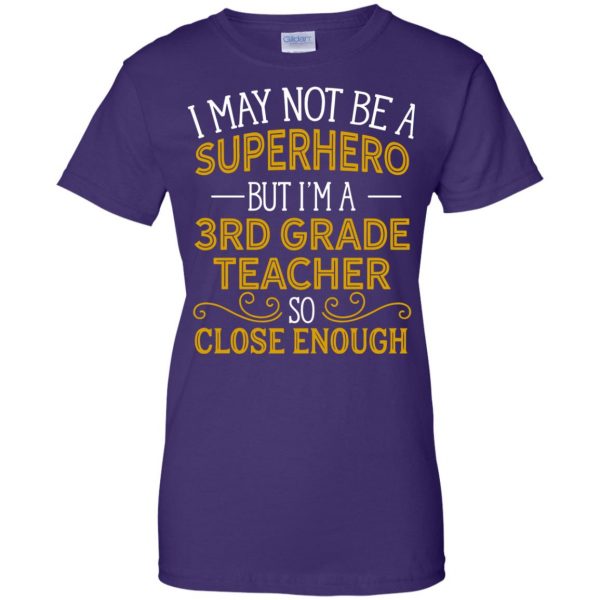 3rd grade teacher womens t shirt - lady t shirt - purple