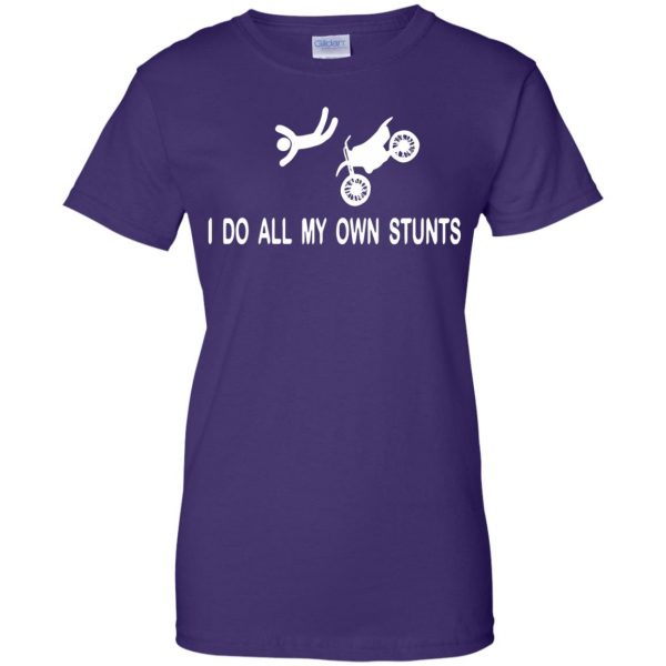 i do my own stunts womens t shirt - lady t shirt - purple