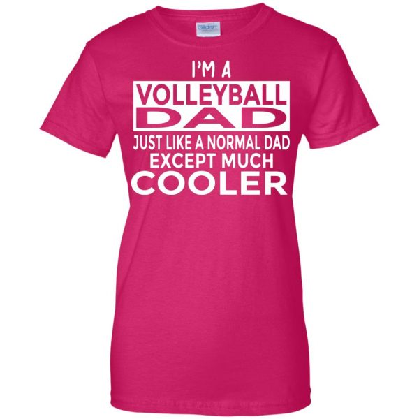 volleyball dad womens t shirt - lady t shirt - pink heliconia