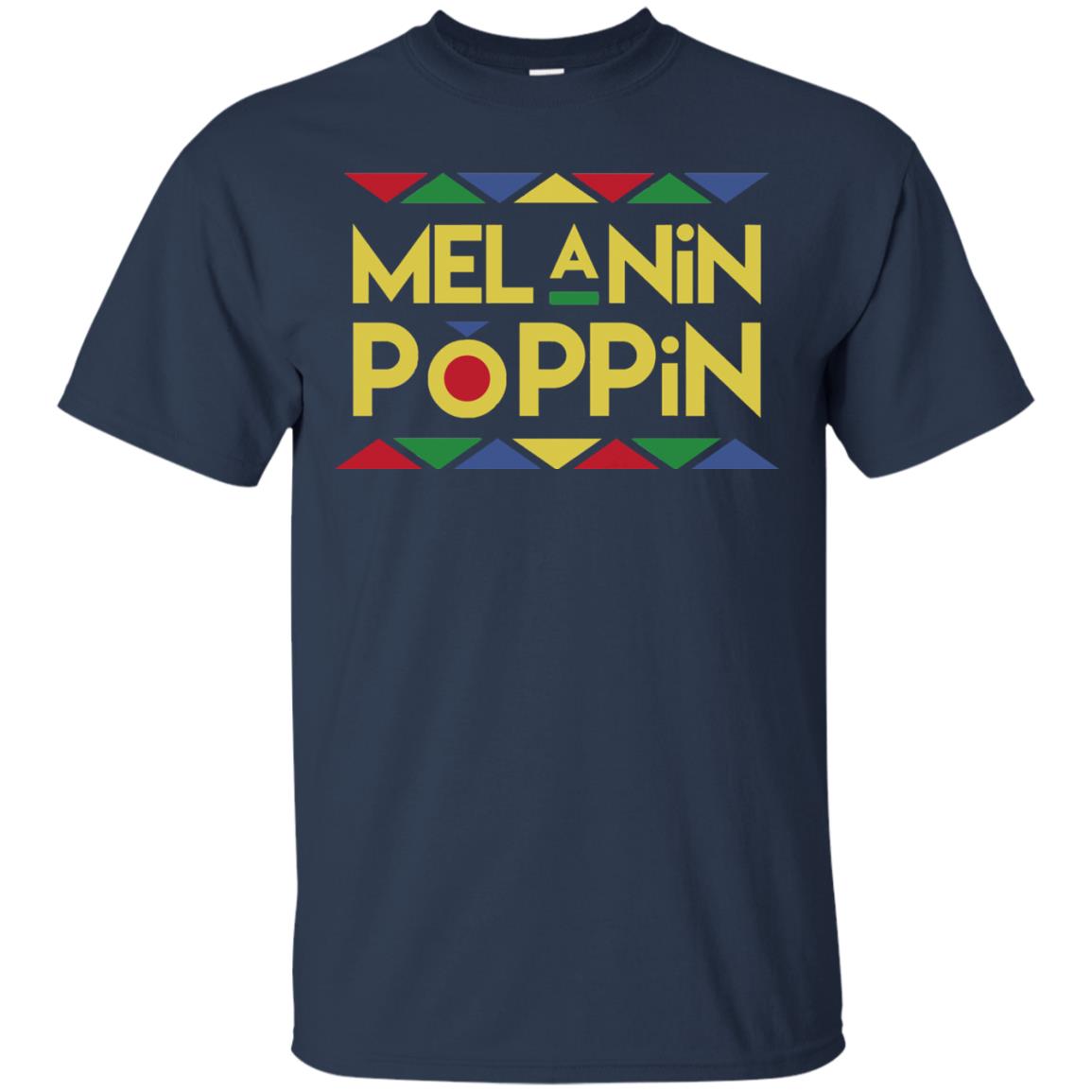 melanin poppin t shirt - navy blue