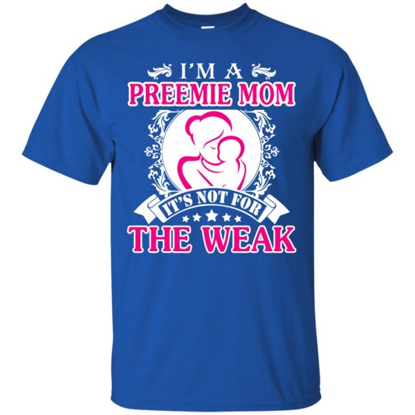 preemie mom t shirt - royal blue