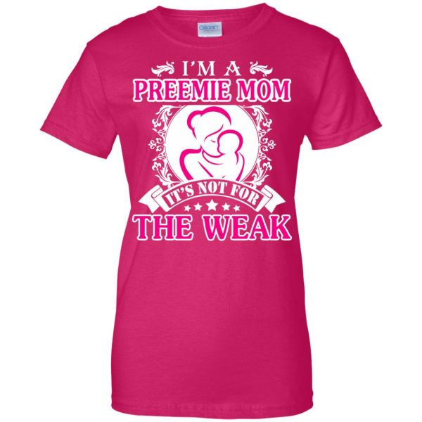 preemie mom womens t shirt - lady t shirt - pink heliconia
