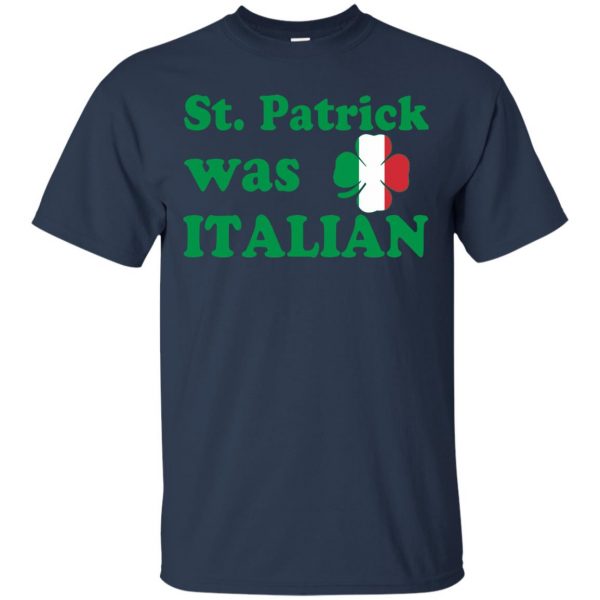 st patrick was italian t shirt - navy blue