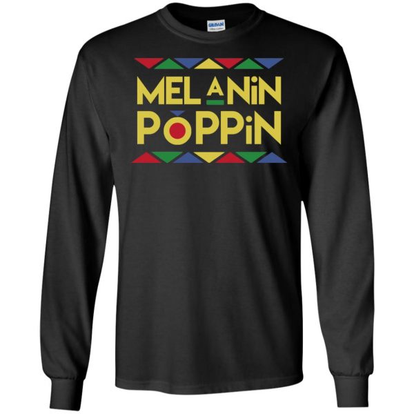 melanin poppin long sleeve - black
