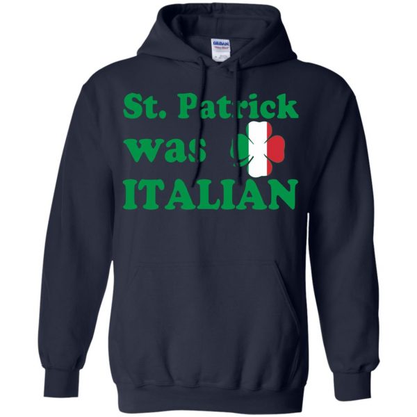 st patrick was italian hoodie - navy blue