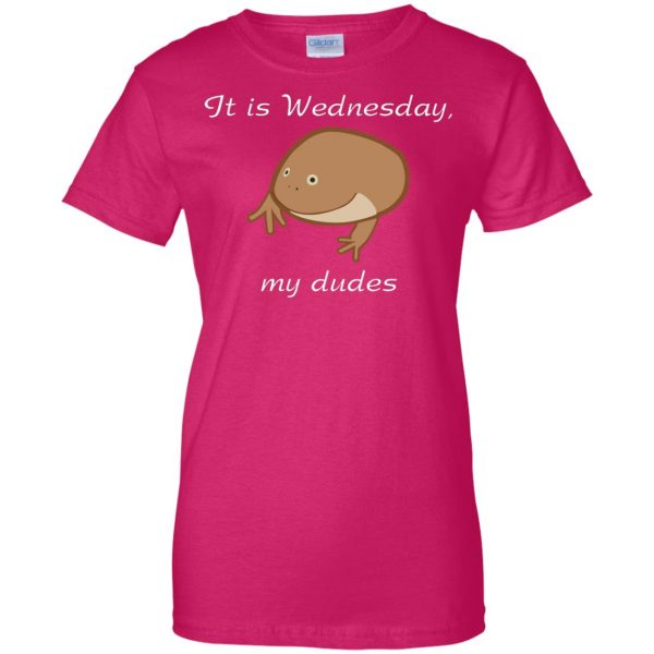 it is wednesday my dudes womens t shirt - lady t shirt - pink heliconia