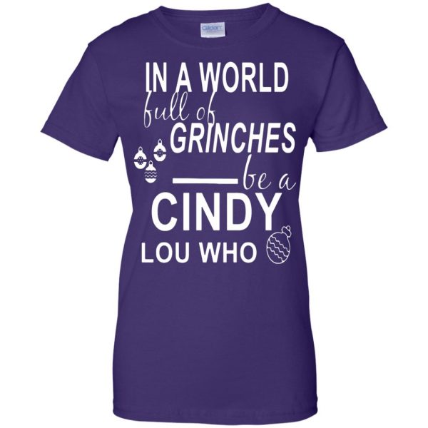 cindy lou who womens t shirt - lady t shirt - purple