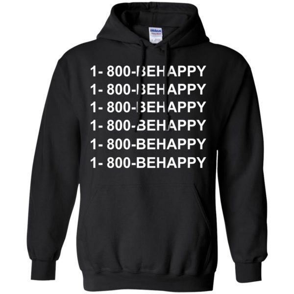 1 800 behappy hoodie - black