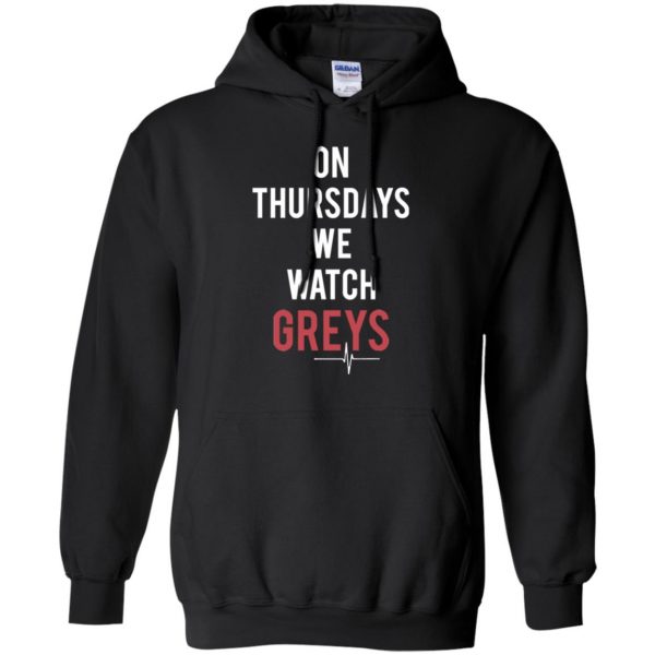 on thursdays we watch greys hoodie - black