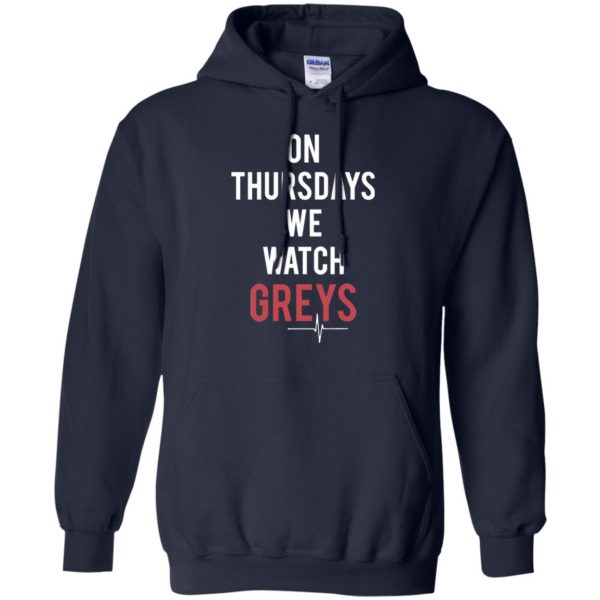 on thursdays we watch greys hoodie - navy blue