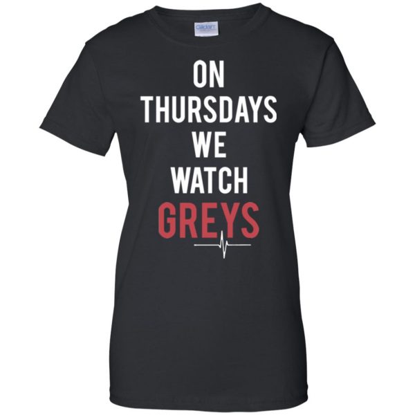on thursdays we watch greys womens t shirt - lady t shirt - black