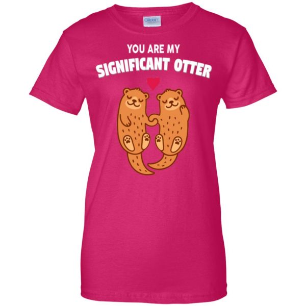 significant otter womens t shirt - lady t shirt - pink heliconia