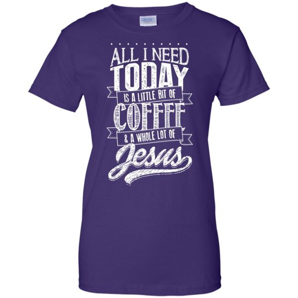 coffee and jesus womens t shirt - lady t shirt - purple