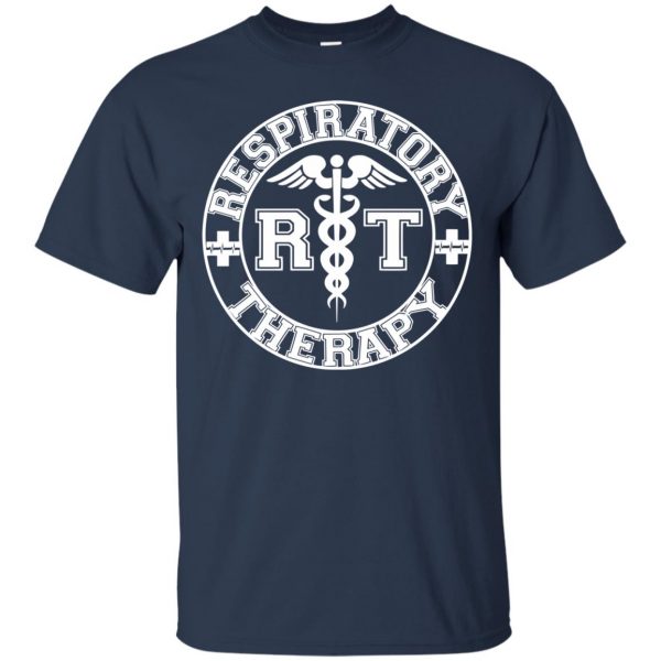 respiratory therapist t shirt - navy blue