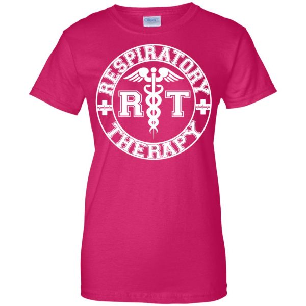 respiratory therapist womens t shirt - lady t shirt - pink heliconia