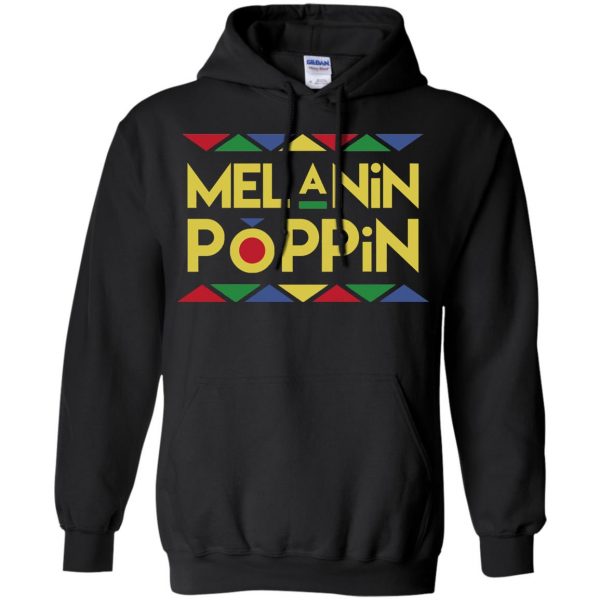 melanin poppin hoodie - black