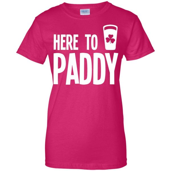 here to paddy womens t shirt - lady t shirt - pink heliconia