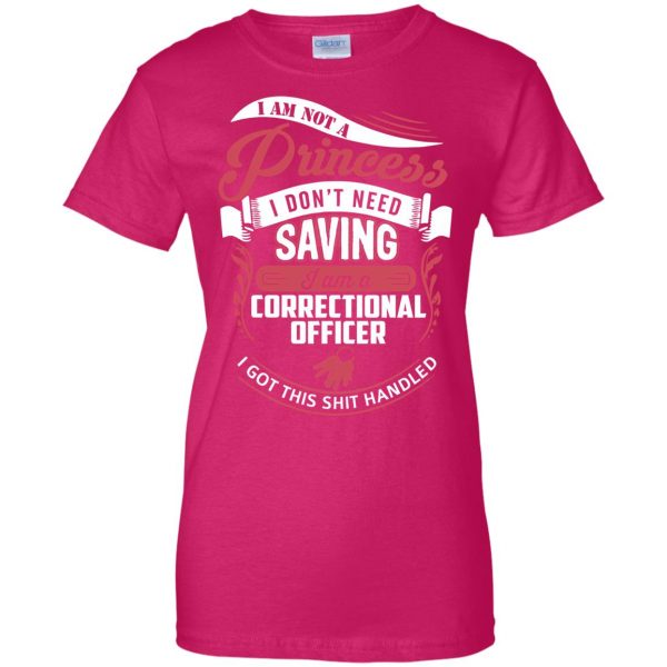 correctional officer wife womens t shirt - lady t shirt - pink heliconia