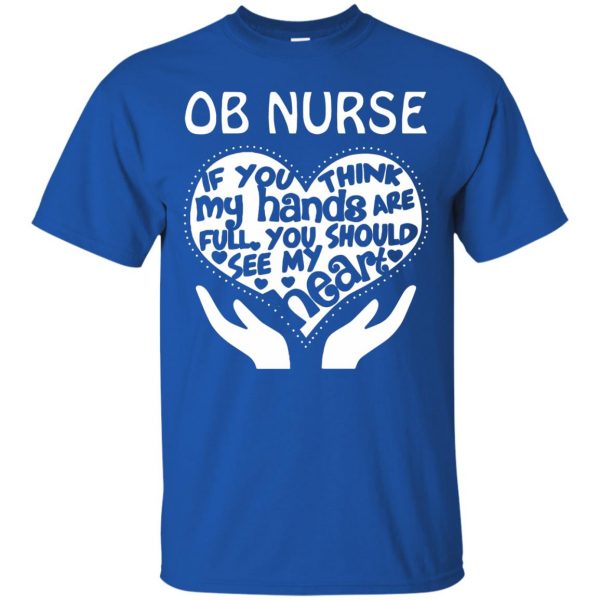 ob nurse t shirt - royal blue