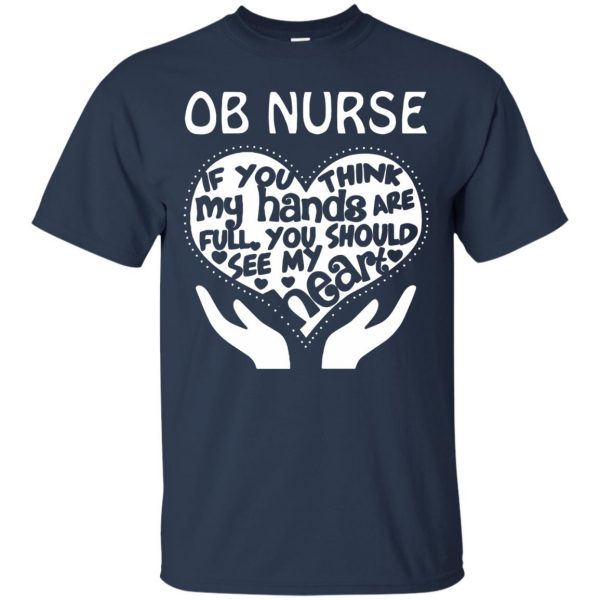 ob nurse t shirt - navy blue