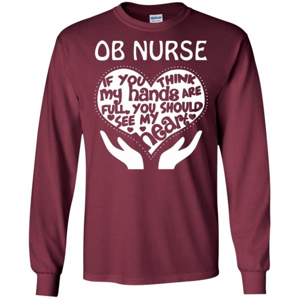 ob nurse long sleeve - maroon