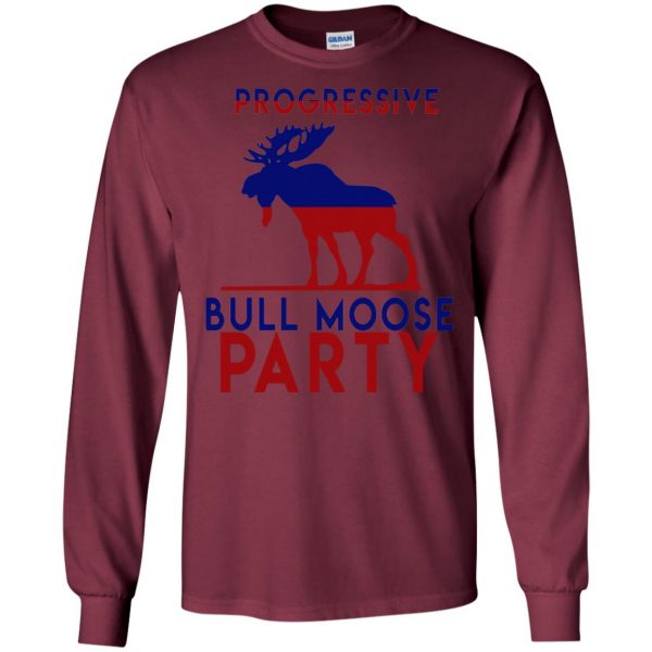 bull moose party long sleeve - maroon